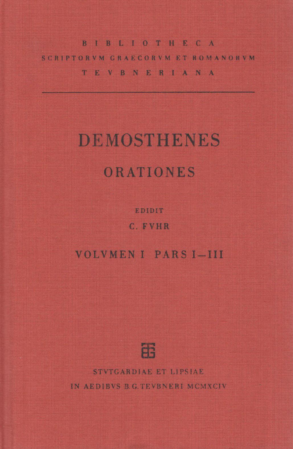 DEMOSTHENIS ORATIONES VOLUME I/PARS I-III