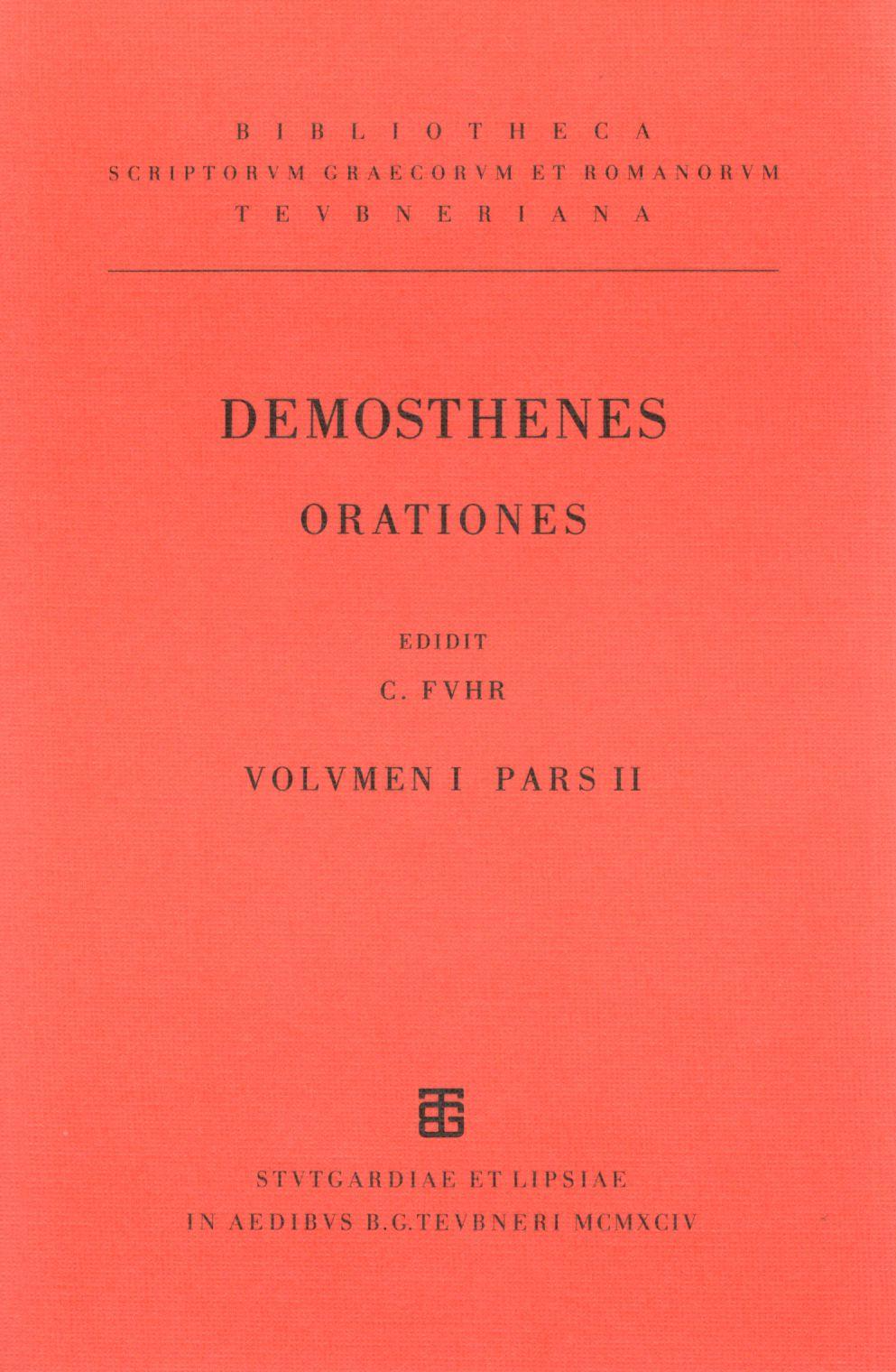 DEMOSTHENIS ORATIONES VOLUME I/PARS II