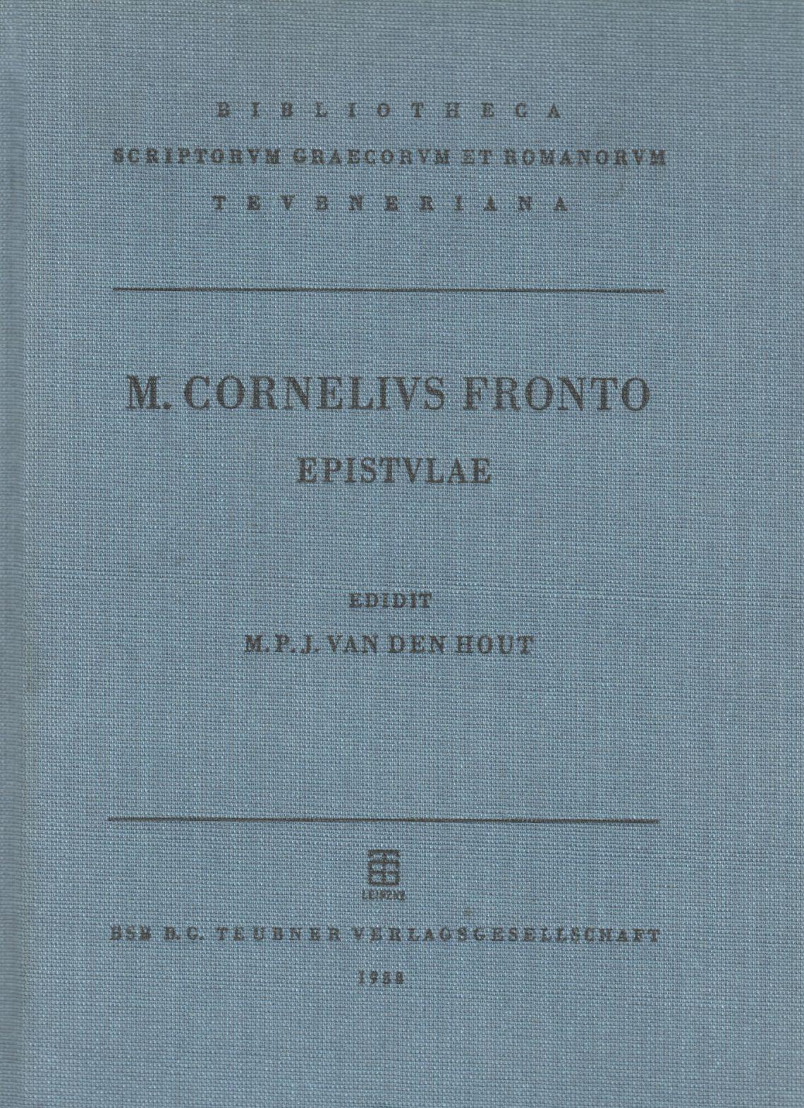 M. CORNELII FRONTONIS EPISTULAE