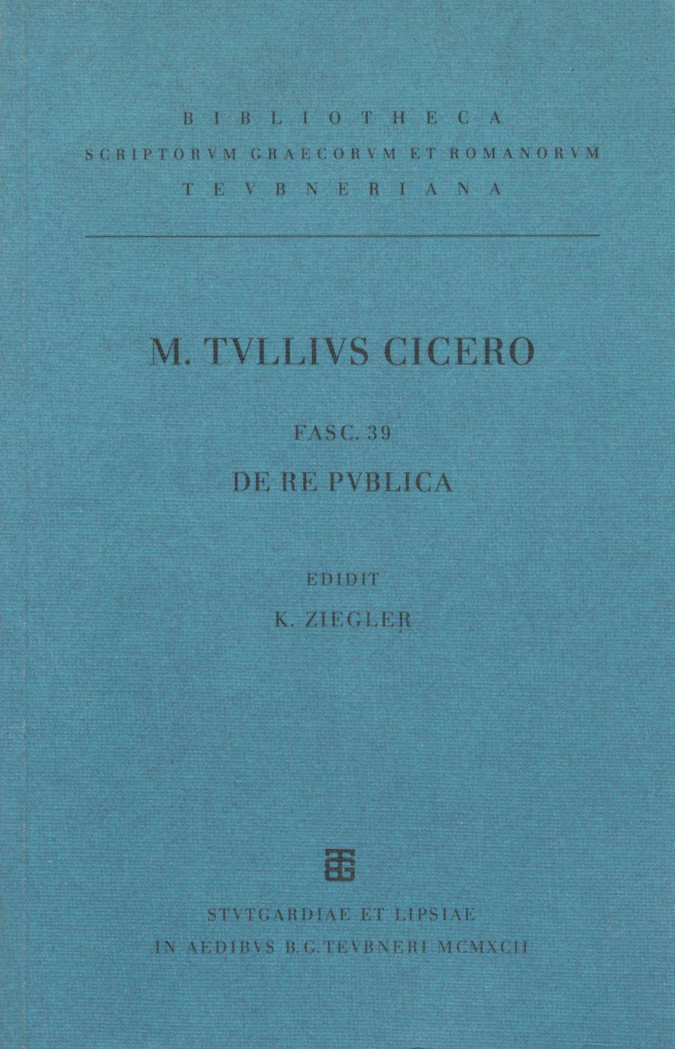 M. TULLI CICERONIS FASC. 39 DE RE PUBLICA