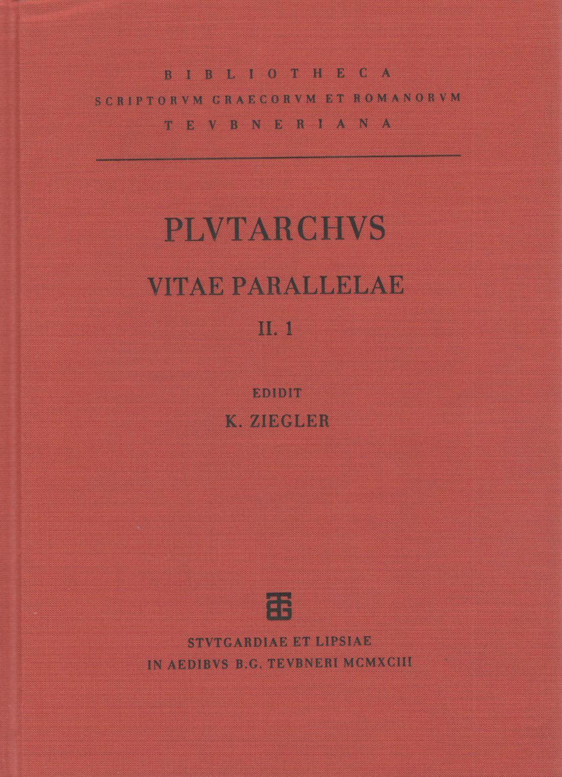 PLUTARCHI VITAE PARALLELAE VOLUME II/FASC. 1