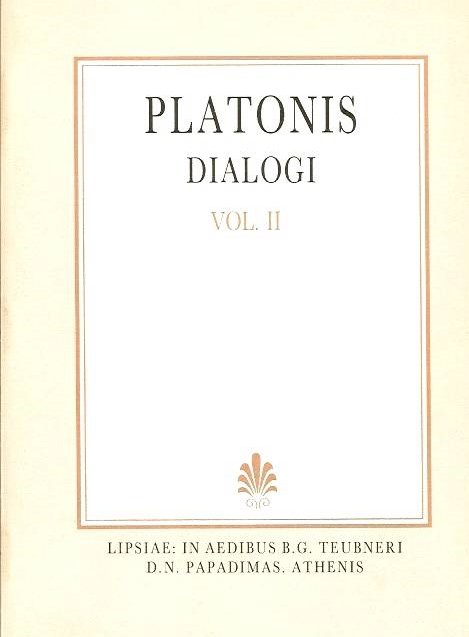 Platonis, Dialogi, Vol. II, [Πλάτωνος, Διάλογοι, τ. Β