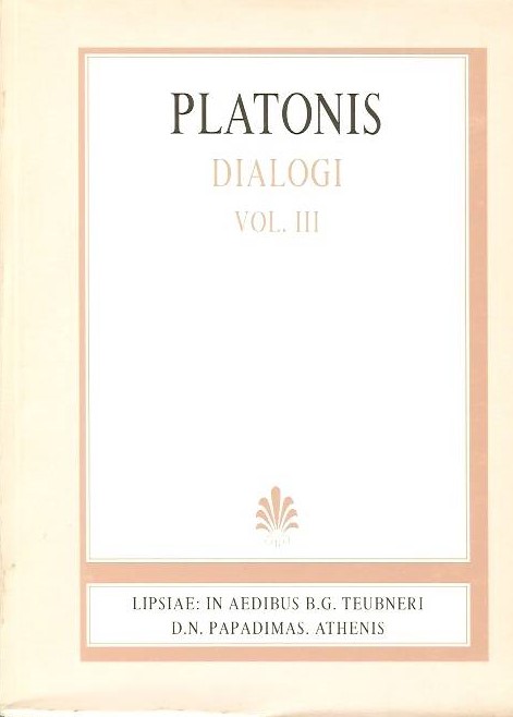 Platonis, Dialogi, Vol. III, [Πλάτωνος, Διάλογοι, τ. Γ