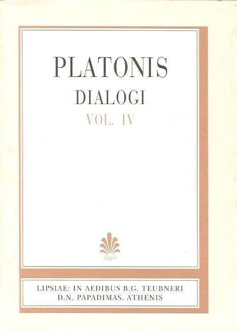 Platonis, Dialogi, Vol. IV, [Πλάτωνος, Διάλογοι, τ, Δ