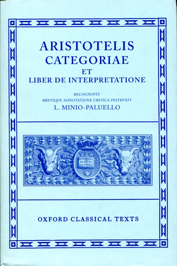 ARISTOTLE CATEGORIAE ET LIBER DE INTERPRETATIONE