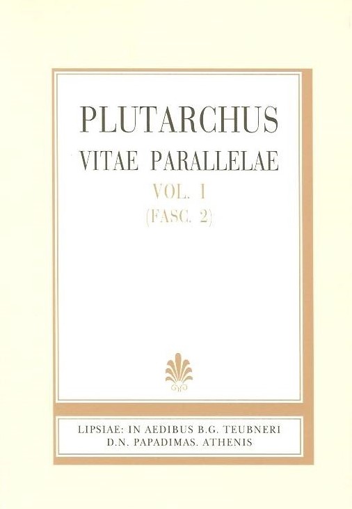 PLUTARCHI, VITAE PARALLELAE, VOL. I, (FASC. 2), [ΠΛΟΥΤΑΡΧΟΥ, ΒΙΟΙ ΠΑΡΑΛΛΗΛΟΙ, Τ. Α