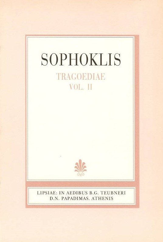 SOPHOCLIS, TRAGOEDIAE, VOL. II, (ΣΟΦΟΚΛΕΟΥΣ ΤΡΑΓΩΔΙΑΙ, Τ. Β